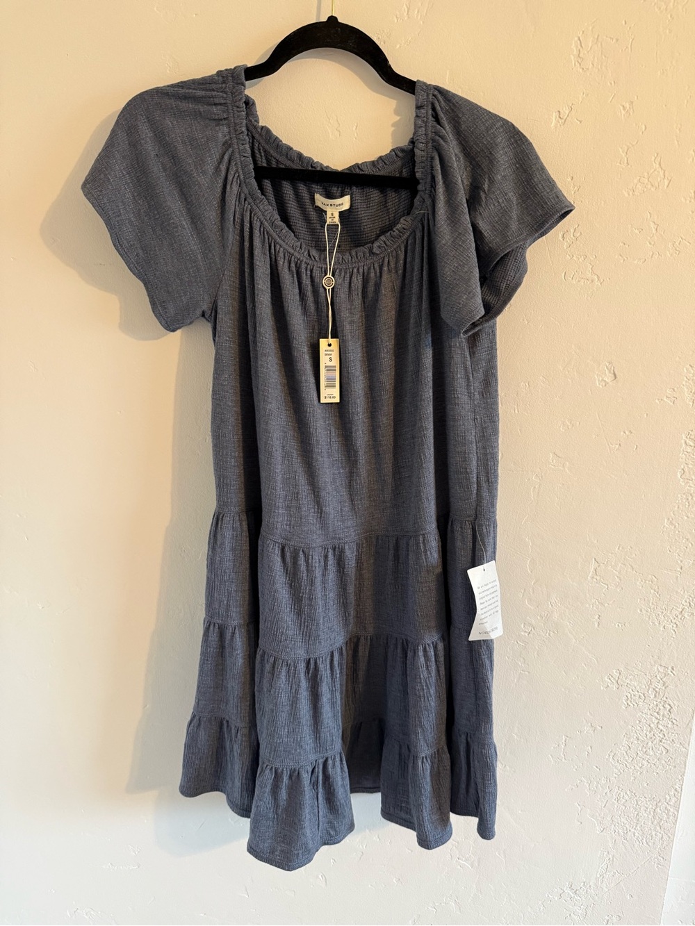 NWT Max Studio Denim Short Sleeve Smock Dress sz small